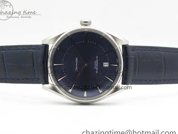 0228 Upgraded Seamaster Edizione Venezia SS Best Edition Blue Dial On Leather Strap A 8121